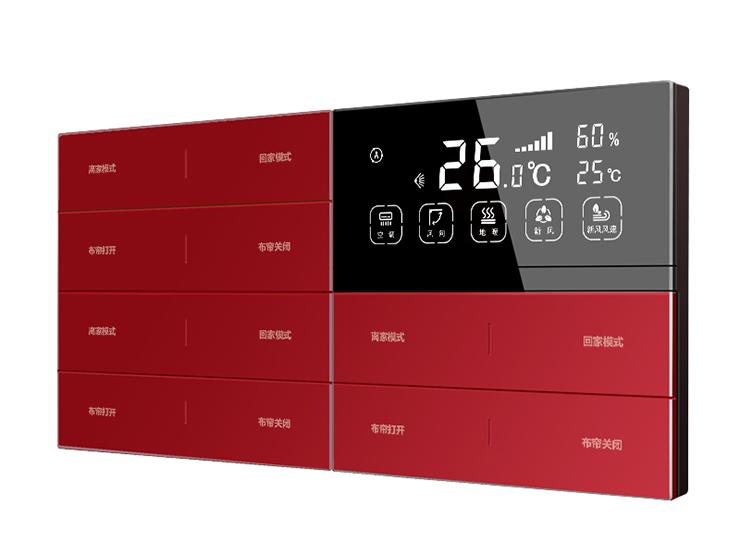 风尚灵动 6片12按键带温控（B22）四按键+屏幕红色