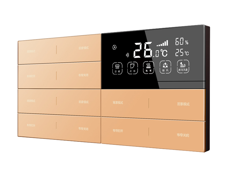 风尚灵动 6片12按键带温控（B22）四按键+屏幕古四按键+屏幕金色